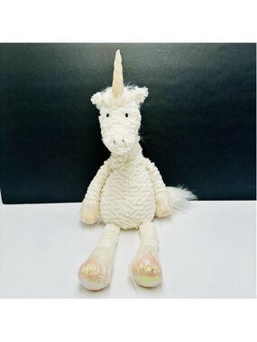 Jellycat Plush Dainty Unicorn Stuffed Animal 20" White Pearl